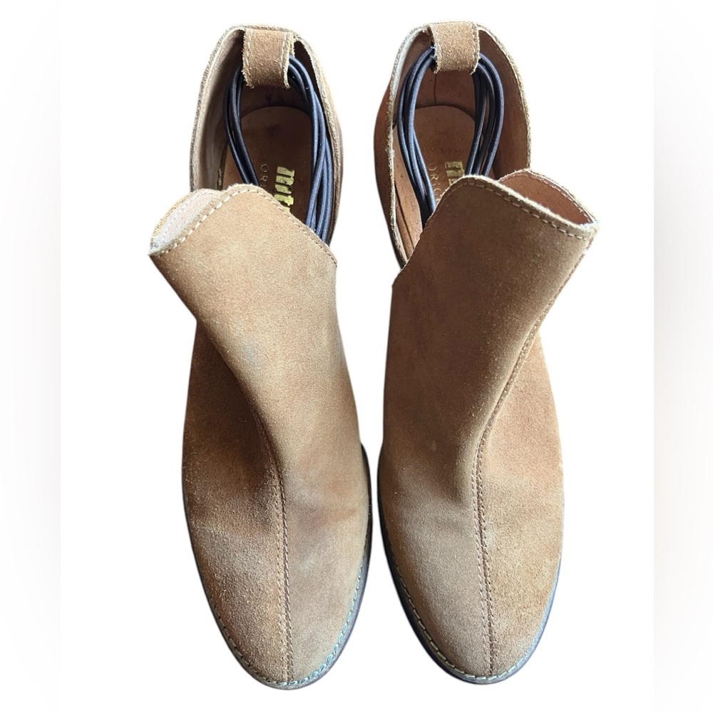 Mtng. Originals Taupe Buckle Suede brown Leather Booties Size 38